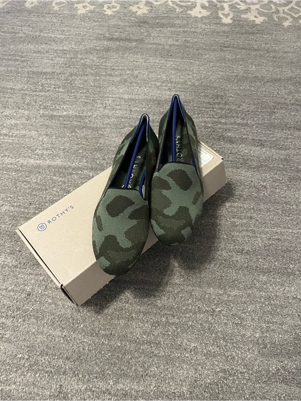 Rothy's Women's Camo Green Slip-On Flats